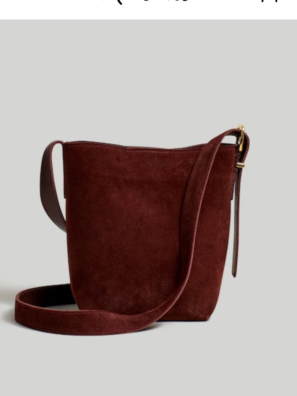 Madewell The Essential Mini Bucket Bag in Suede Chocolate Raisin